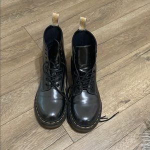 Shiny Gray Doc Martens